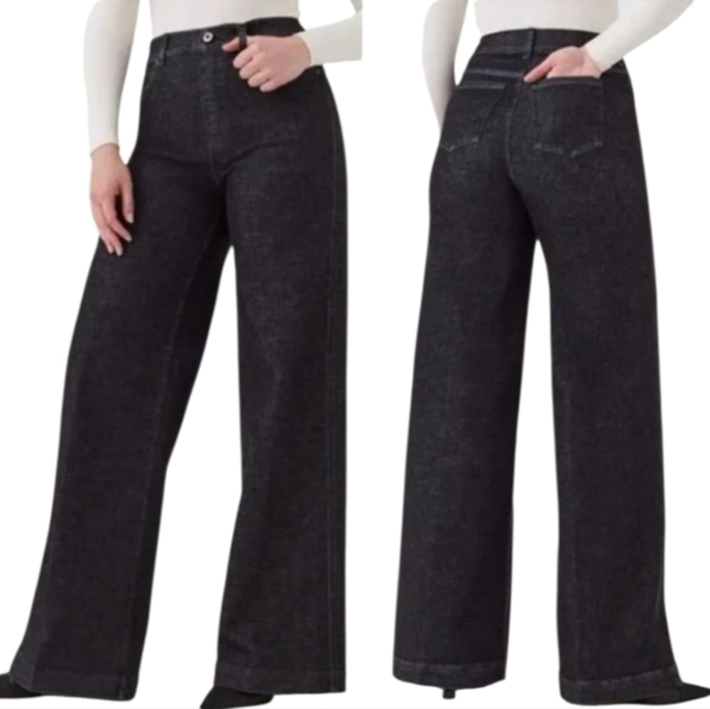 SPANX Women's Wide Leg Denim 3X Charcoal Jeans Comfort Stretch Casual‎ Chic NWT